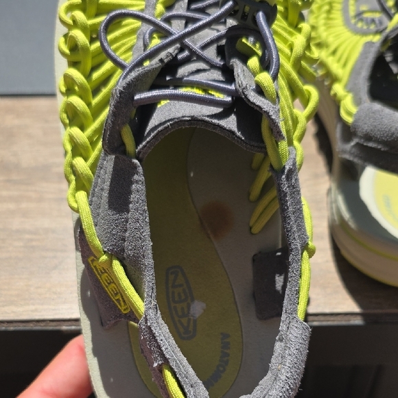 Keen Women's Shoes in Gray and Neon Green - Picture 2 of 8